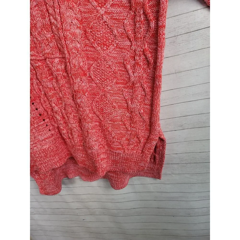 ANTHROPOLOGIE PILCRO JASMINE MIXED CABLE KNIT TUNIC SWEATER, SZ SMALL
